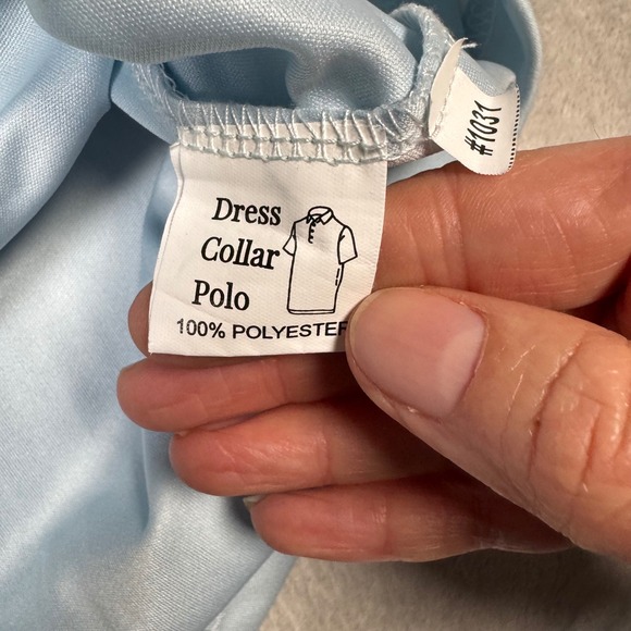 NWOT Collars & Co Dress Collar Polo Light Blue Short Sleeve‎ Mens Medium Golf - Picture 3 of 8